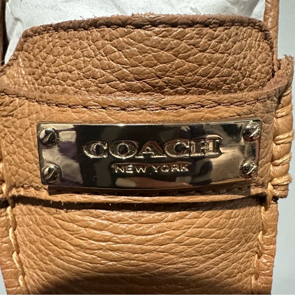 Coach Fredica Pebble Leather Loafers Cognac Size 6B - Picture 2 of 13